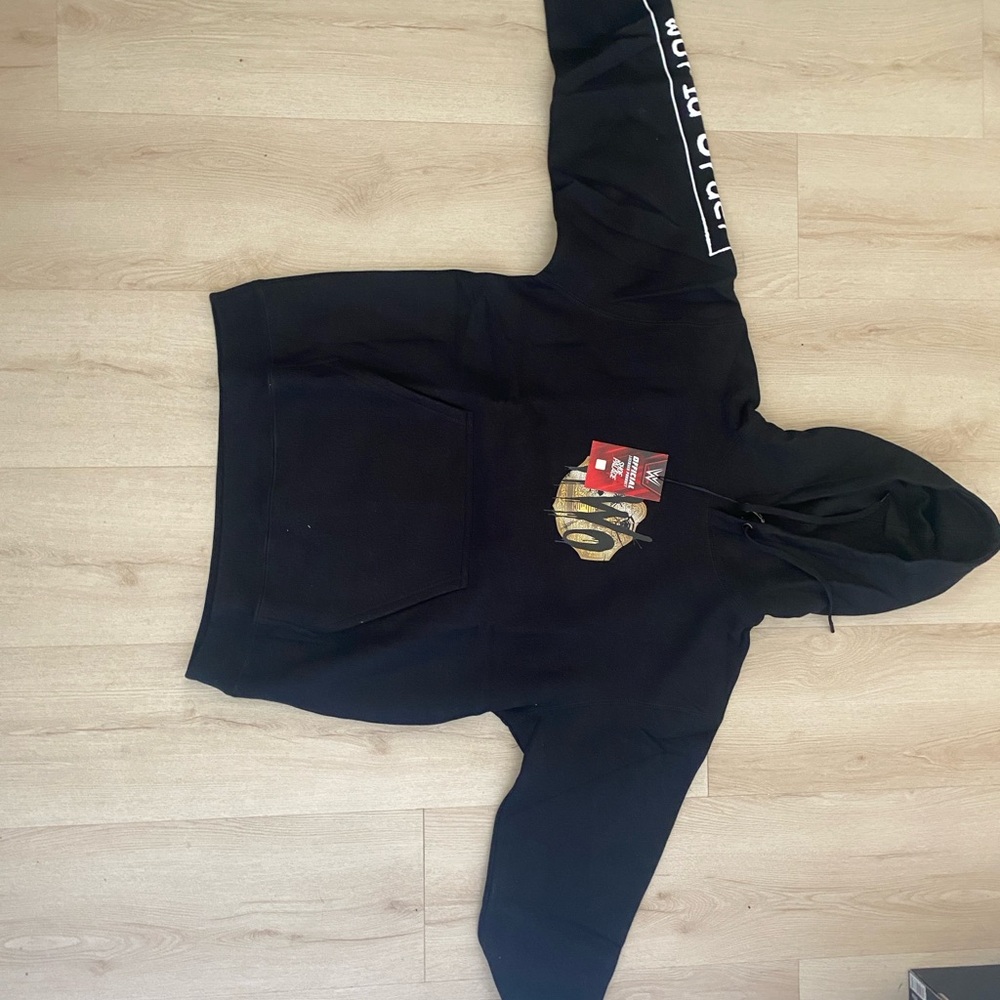 Black Hoodie with Gold Graphic
